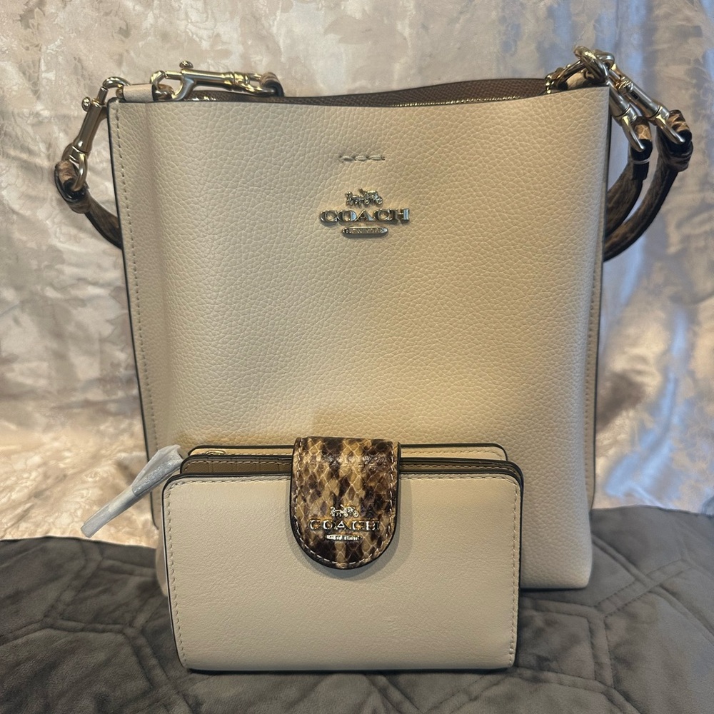 Coach Leather Bucket Bag & Medium Corner Zip Wallet